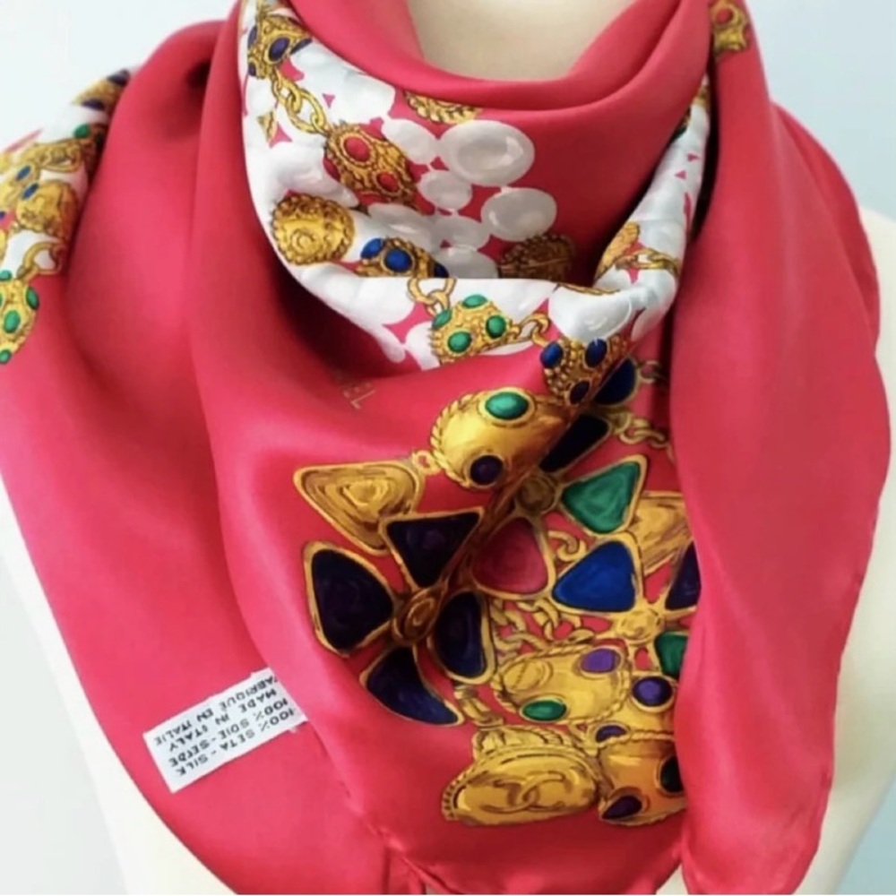 Elegant Pink Silk Scarf